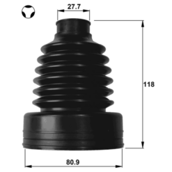 Alternative view of BOOT INNER CV JOINT KIT PVC 80.9X118X27.7