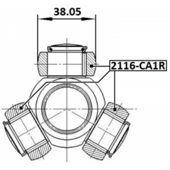 Alternative view of TRIPOD JOINT 19X38.05X16.4