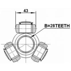 Alternative view of TRIPOD JOINT 28X43.1