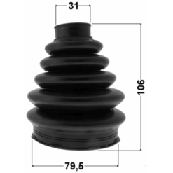 Alternative view of BOOT OUTER CV JOINT KIT PVC 79.5X106X31