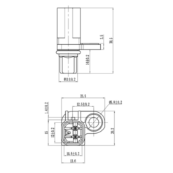 Alternative view of ABS SENSOR REAR