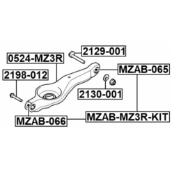 Alternative view of SUSPENSION ARM BOLT W/ WASHER