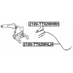Alternative view of PARKING BRAKE CABLE, RIGHT