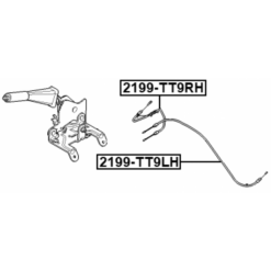 Alternative view of PARKING BRAKE CABLE, RIGHT