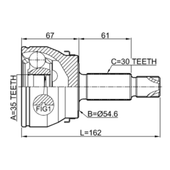 Alternative view of OUTER CV JOINT 35X55X30
