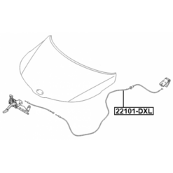 Alternative view of CABLE ASSEMBLY HOOD LOCK CONTROL