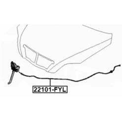 Alternative view of CABLE ASSEMBLY HOOD LOCK CONTROL