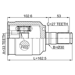 Alternative view of INNER CV JOINT 33X30X27