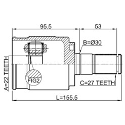 Alternative view of INNER CV JOINT LEFT 22X30X27
