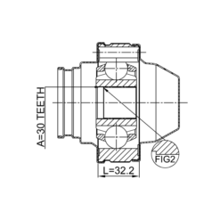 Alternative view of PROPSHAFT CV JOINT 30X76.7