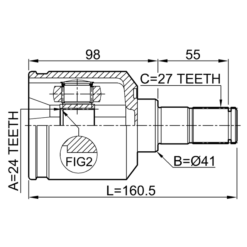 Alternative view of INNER CV JOINT LEFT 24X41X27