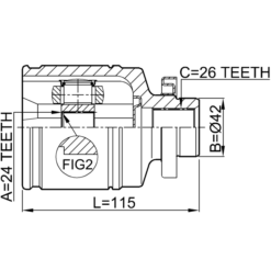 Alternative view of INNER CV JOINT RIGHT 24X42X26