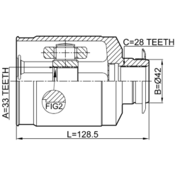 Alternative view of INNER CV JOINT RIGHT 33X42X28