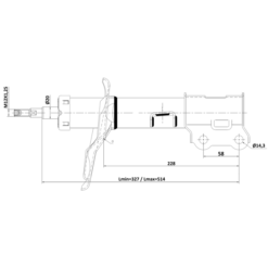 Alternative view of SHOCK ABSORBER FRONT LEFT GAS.TWIN TUBE