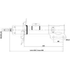 Alternative view of SHOCK ABSORBER FRONT LEFT GAS.TWIN TUBE
