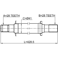 Alternative view of AXLE HALF SHAFT RIGHT 28X430X28