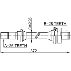 Alternative view of AXLE HALF SHAFT RIGHT 26X372X28