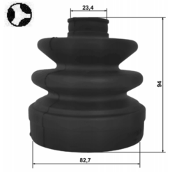 Alternative view of BOOT INNER CV JOINT KIT 82.7X94X23.4