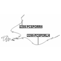 Alternative view of PARKING BRAKE CABLE, LEFT