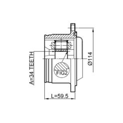Alternative view of INNER CV JOINT 34X114