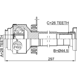 Alternative view of INNER CV JOINT RIGHT 28X48.6X26