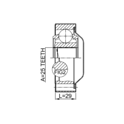 Alternative view of PROPSHAFT CV JOINT 25X75.7
