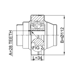 Alternative view of INNER CV JOINT 28X112