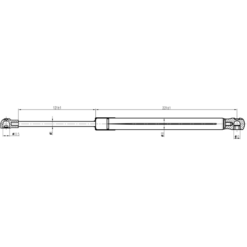 Alternative view of HOOD GAS STRUT L361/540N