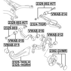 Alternative view of REPAIR KIT, CAMBER ADJUSTING ECCENTRIC BOLT (SET, SET FOR ONE SIDE)