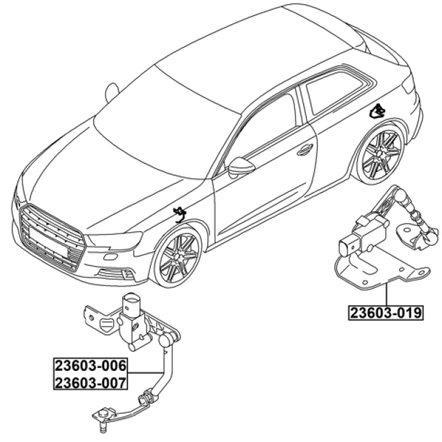 REAR LEVEL SENSOR (WITH BRACKET, WITH LINK) - Image 2