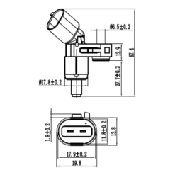 Alternative view of ABS SENSOR FRONT LEFT