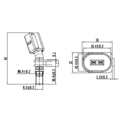 Alternative view of ABS SENSOR FRONT RIGHT
