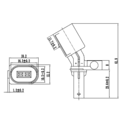 Alternative view of ABS SENSOR REAR LEFT