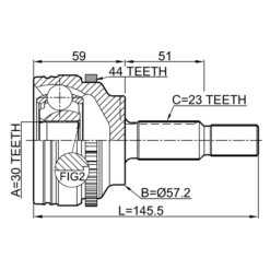Alternative view of OUTER CV JOINT 30X57.2X23