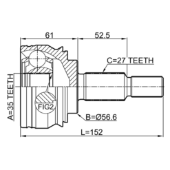 Alternative view of OUTER CV JOINT 35X56.6X27
