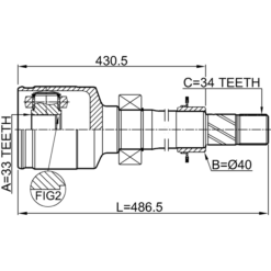 Alternative view of INNER CV JOINT RIGHT 33X40X34