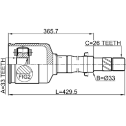 Alternative view of INNER CV JOINT RIGHT 33X33X26