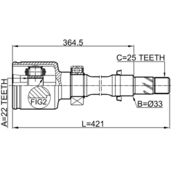 Alternative view of INNER CV JOINT RIGHT 22X33X25