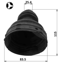 Alternative view of BOOT INNER CV JOINT KIT 83.5X115X25.4