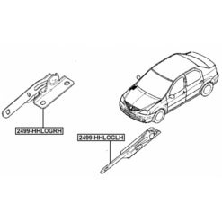 Alternative view of HINGE ASSEMBLY HOOD LEFT