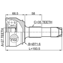 Alternative view of OUTER CV JOINT 27X71.6X35