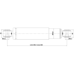 Alternative view of REAR SHOCK ABSORBER GAS.TWIN TUBE