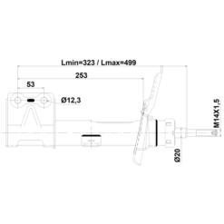 Alternative view of SHOCK ABSORBER FRONT RIGHT GAS.TWIN TUBE