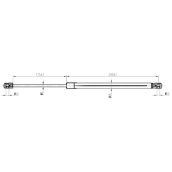 Alternative view of TRUNK GAS STRUT L492/475N