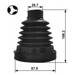 Alternative view of BOOT INNER CV JOINT KIT 87.9X106.2X28.7