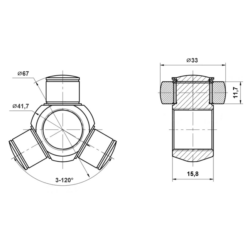 Alternative view of TRIPOD JOINT 34X33