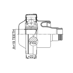 Alternative view of PROPSHAFT CV JOINT 19X74