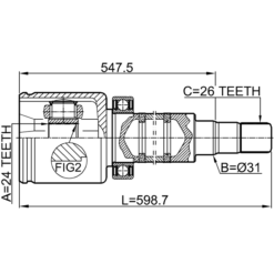 Alternative view of INNER CV JOINT RIGHT 24X31X26