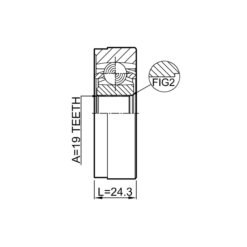 Alternative view of PROPSHAFT CV JOINT 19X74