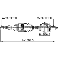 Alternative view of CV AXLE SHAFT ASSEMBLY RIGHT 26X1006X36